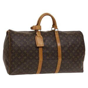 LOUIS VUITTON Monogram Keepall 55 Boston Bag M41424 LV Auth 131763